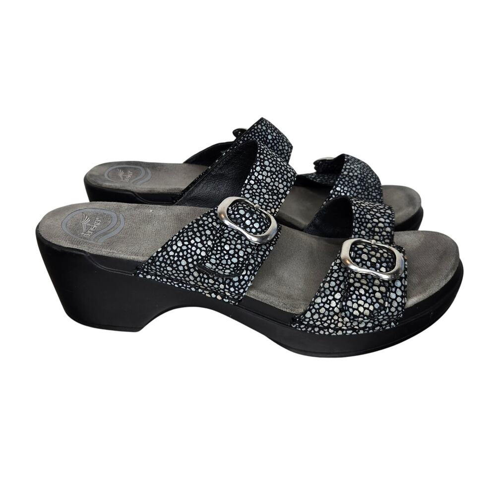 Dansko Strappy Comfort Sandals Black & Silver Size 39